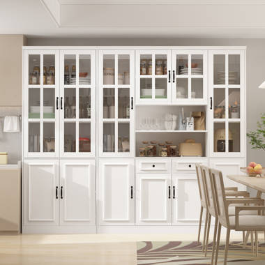 Hokku Designs Kitchen Pantry Storage Cabinet With Glass Hokku Designs Kitchen Pantry Storage Cabinet With Glass
